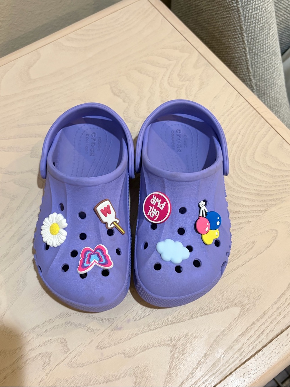 CROCS Kids Purple Shoes with Fun Charms